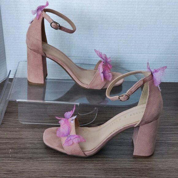 Kelly & Katie Butterfly  Chunky High Heels Size 6 Preppy Formal Dressy Pumps - Picture 1 of 14